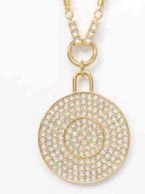 Touchstone Crystal SEVILLE statement necklace Gold plated pave Swarovski crystal